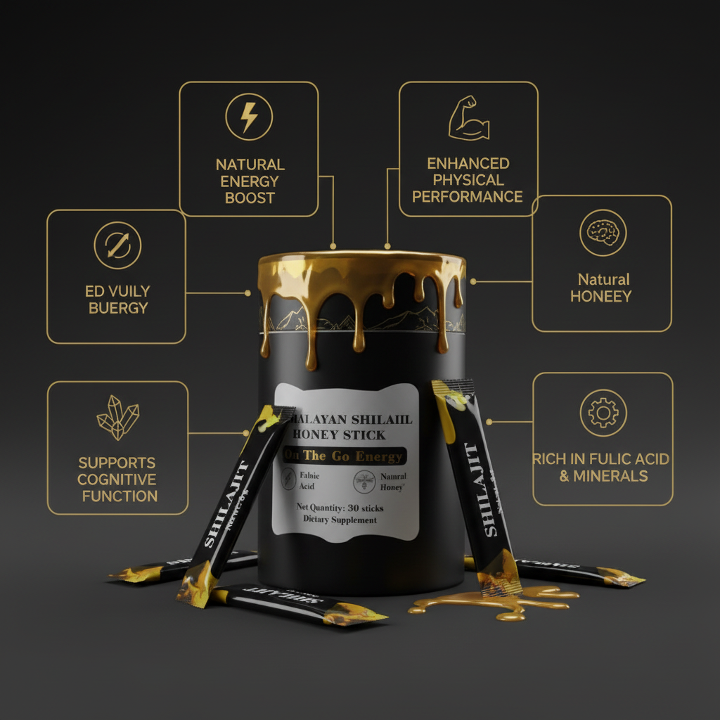 Ashwagandha & Shilajit Honeystick Combo - Stress Relief & Mental Clarity
